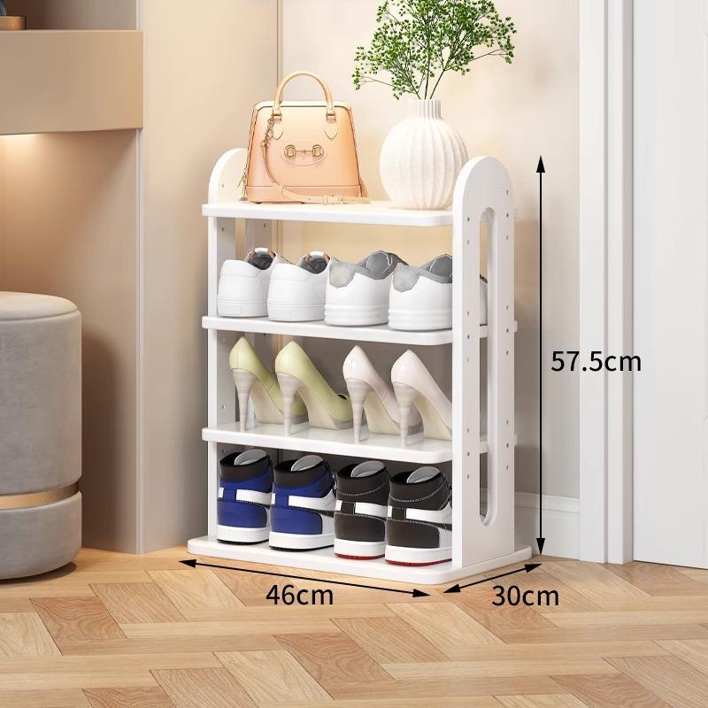 Adjustable Solid Wood Shoe Rack - Slim Entryway Organizer for Small Spaces Multi-Tier Storage Shelf for Dorms/Apartments &Closet