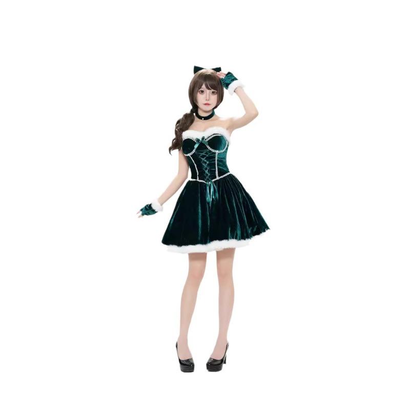 Christmas New Adult Tube Top Christmas Dress Sexy Bunny Party Stage Performance Clothes
