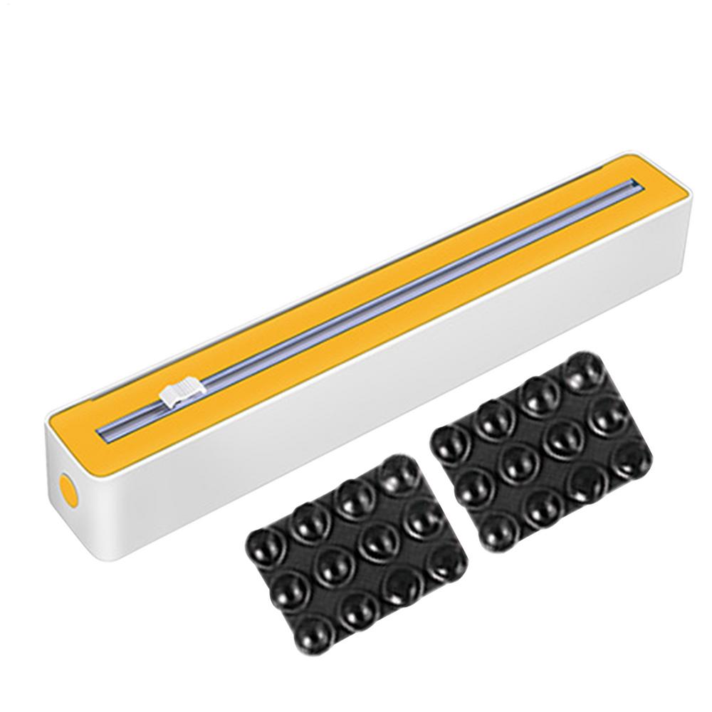 Food Wrap Dispenser with Cutter Sturdy Suction Cup Base for Aluminum Foil Cling Film Wax Paper Kitchen Restaurant Storage Box