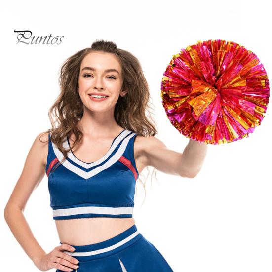 Cheerleading Bouquet Metallic Foil Hand Flowers Kids Teens Sports Team Ball Game Cheerleader Streamers Pom Poms