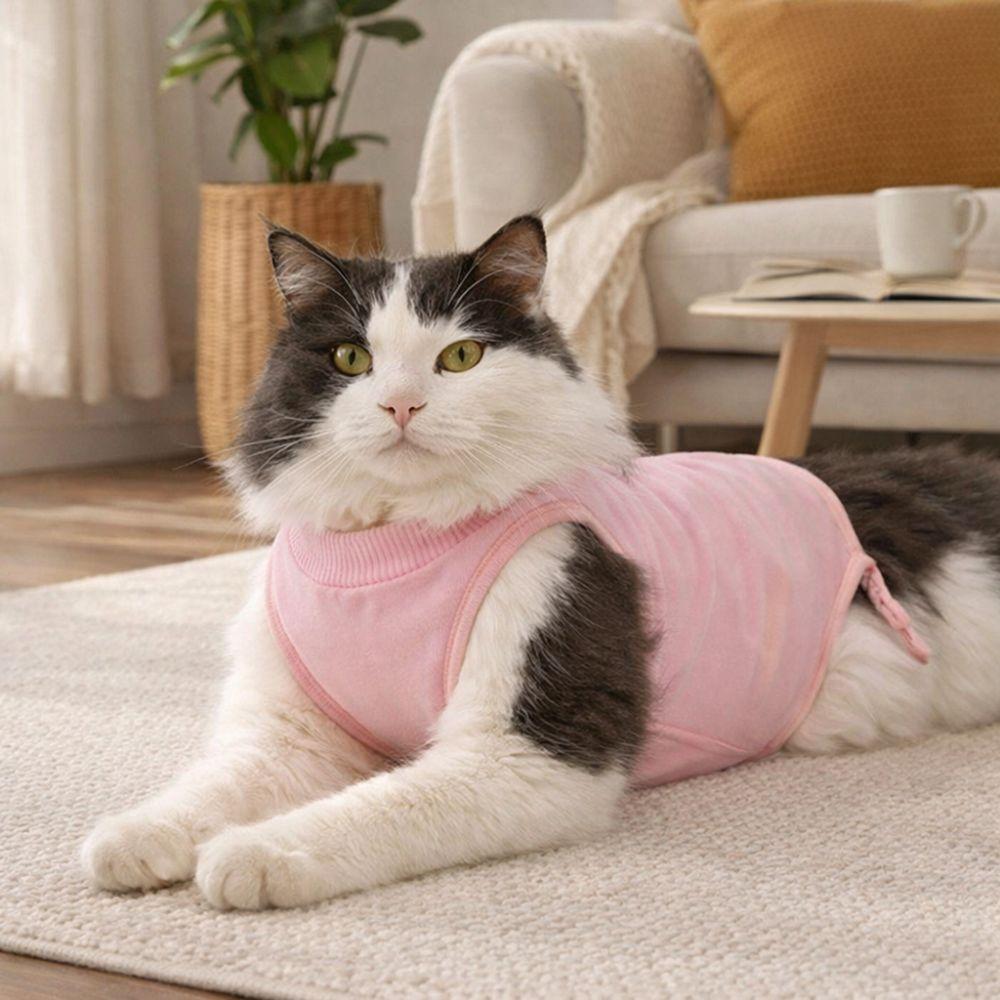 Weicher Erholungsanzug für Katzen Verstellbarer Katzen-Overall Haustier Anti-Leck-Anzug Für Hunde Katzen