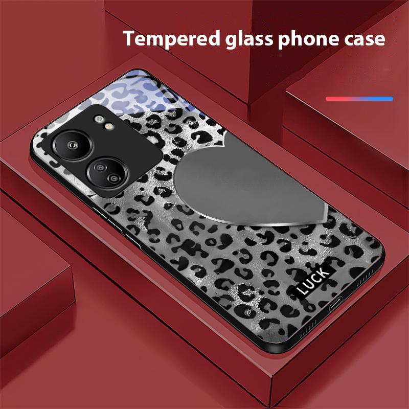 Speckled Love For Xiaomi Redmi 13C Note13 12 Pro Plus 5G Note 9 13T Pro POCO X6 F5 F6 Black Tempered Glass Phone Case