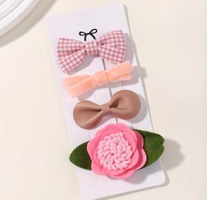 Children'S Hair Accessories Set Baby Printed Hairpin Card Flower Fabric Hairpin Christmas Set 2302