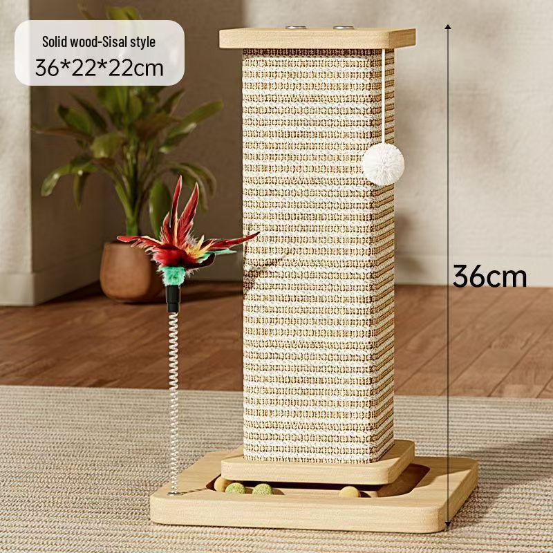 Large Vertical Cat Tree with Integrated Shelf, Sisal Scratching Post, and Bed - Universal for All Seasons