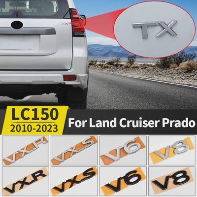 For Land Cruiser 200 Prado 120 150 Car Logo Displacement V8/TX/TXL/5.7/V6/Black Letter Sticker Car Decoration Accessories