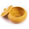 Handwoven Round Rattan Storage Basket With Ventilated Lid For Home Organization Natural Vietnamese