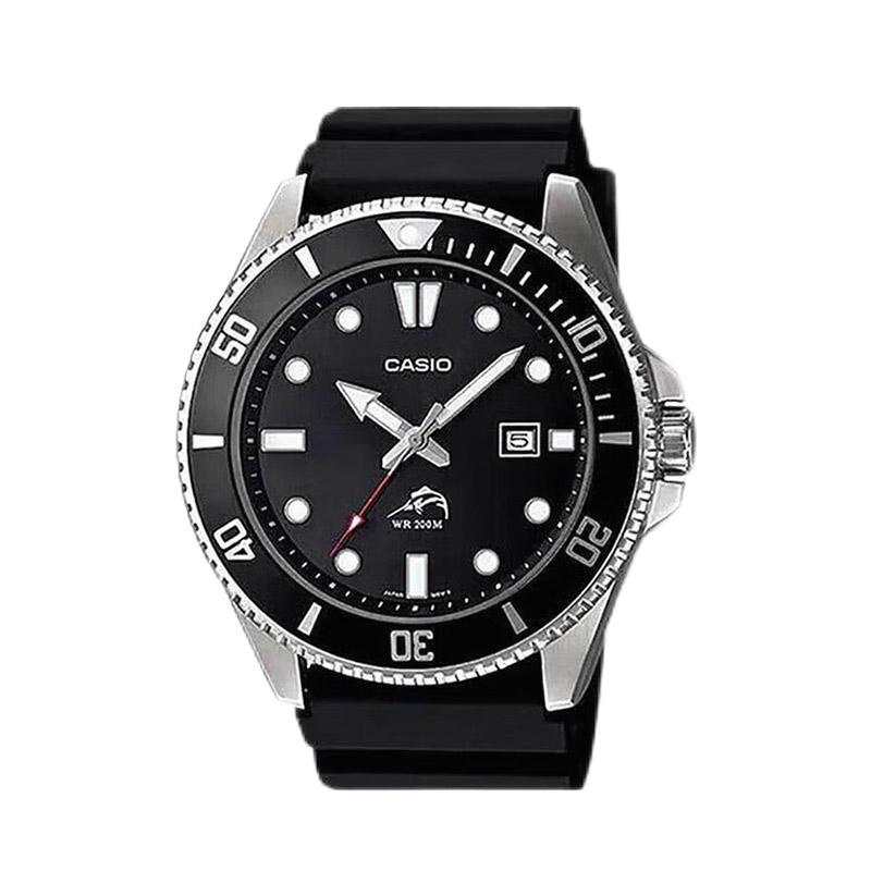 Casio Collection personnalisée MDV 106 1 Mouvement à Quartz Bracelet en Acier Inoxydable Montre Unisexe Cadran Noir MDV-106-1A(Watch4--)