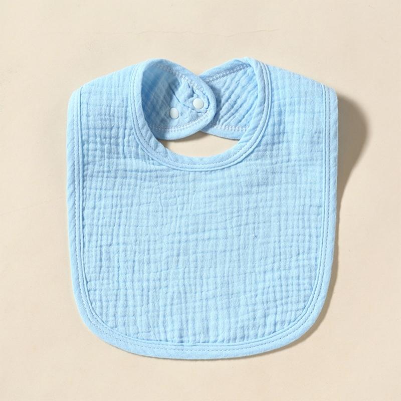 1pc Solid Colour Cotton Gauze Baby Bibs Ruffle Lace Infant Newborn Feeding Burp Cloth Saliva Towel Adjustable Bandana Drool Bibs