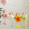 Multi påskfärgad fe-prydnad Garnkjol Kanin Ängel Flicka Hänge för Glad Påskfest Vår Födelsedag Blomsterflicka Gåvor