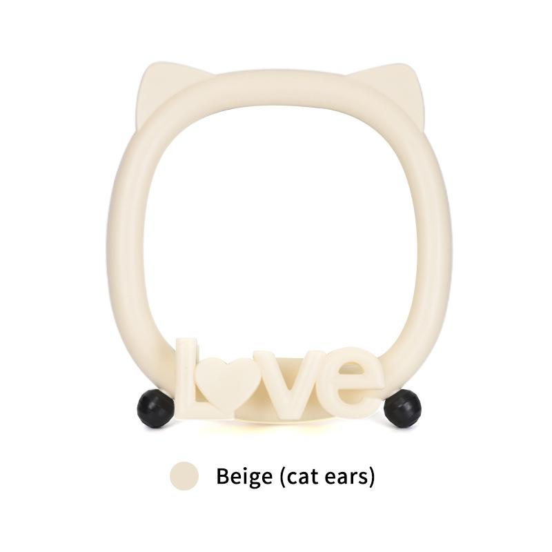 Cute Cat/Bear Ear Makeup Mirror With Phone Rack Holder Simple Table Countertop Base Use For Bathroom Desk Cosmetic Mirrors