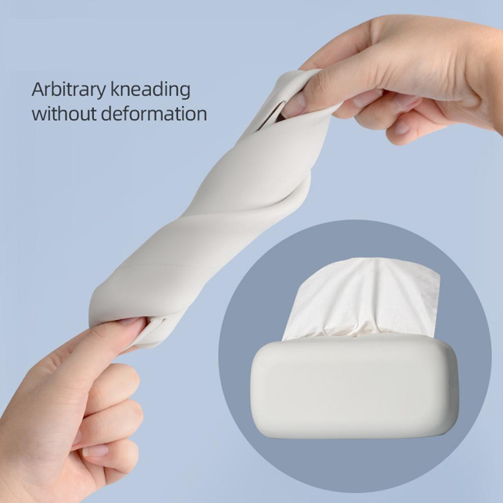 Silicone Tissue Box Napkin Holder Soft Paper Towel Container for Living Room Bedroom Bathroom Office Home Decoration