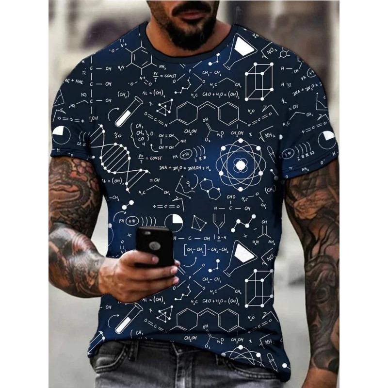 Men's 3D Printed T-Shirt Short Sleeve O-Neck Pullover Casual Top Street Fashion T-shirt
