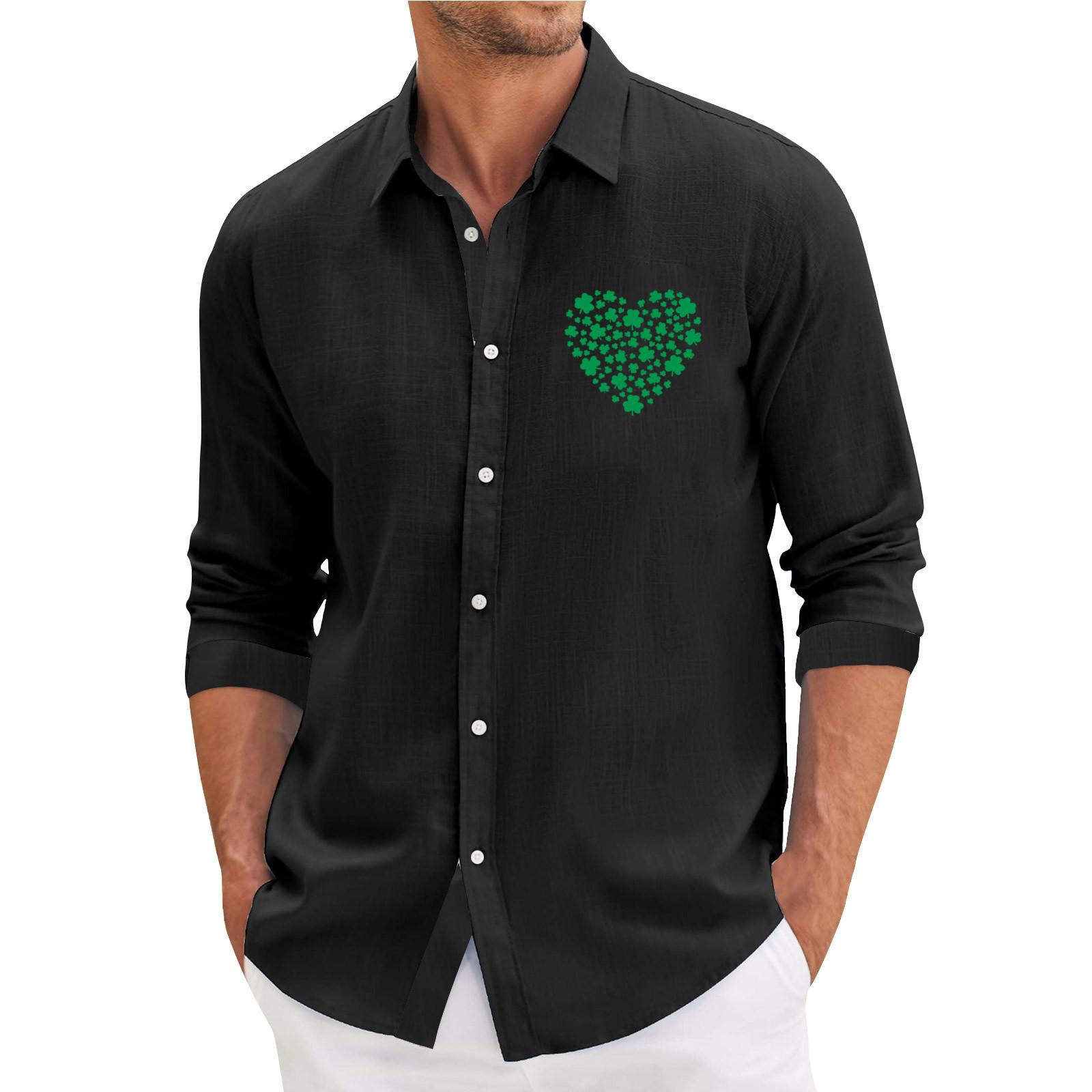 

Мужская весенняя повседневная свободная рубашка с длинным рукавом с принтом Мужская рубашка XL