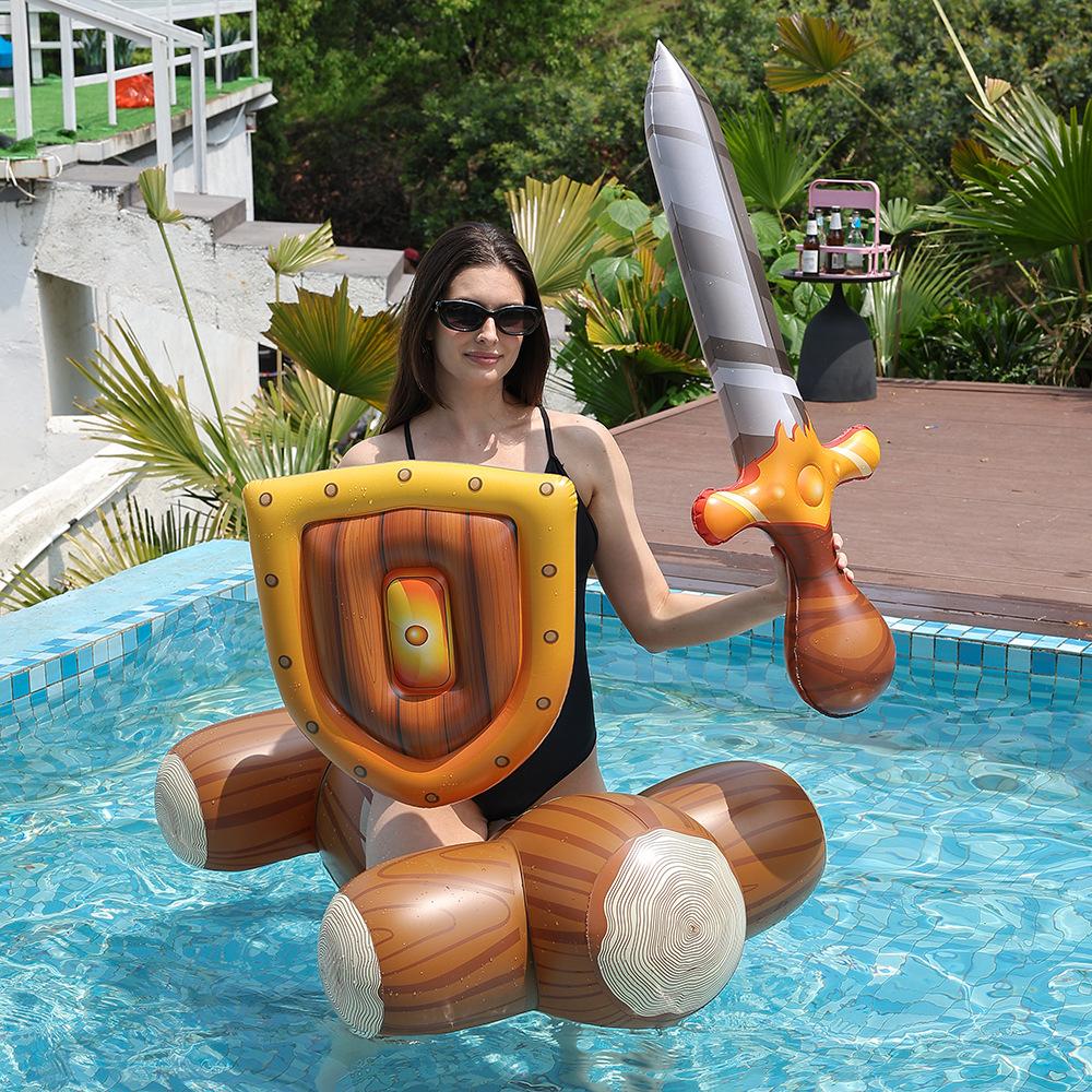 Water Floating My Knife Shield Wood Grain Mounts Floating Floating Entertainment Games Inflatable Pool Toys  Pool Accessories