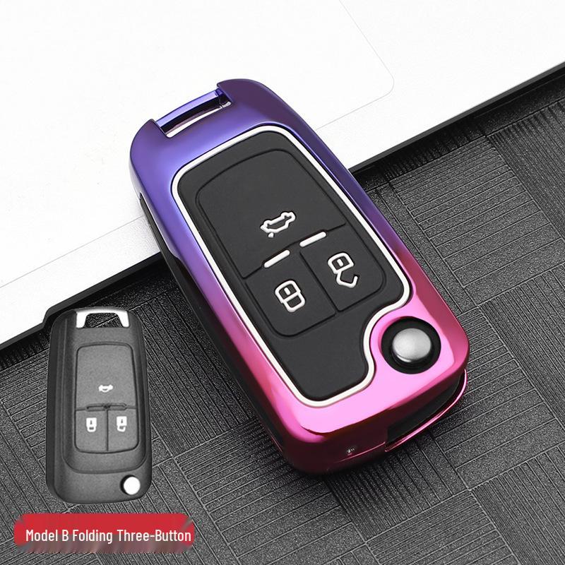 Gradient Key Case for Buick: Fits Verano, LaCrosse, Encore, Regal, Yinglang - Folding Design with Buckle