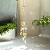 Hanging Crystal Pendant Garden Suncatcher Wind Chimes Rainbow Prism Crystal Chain For Window Drop Bell Christmas Tree Home Decor