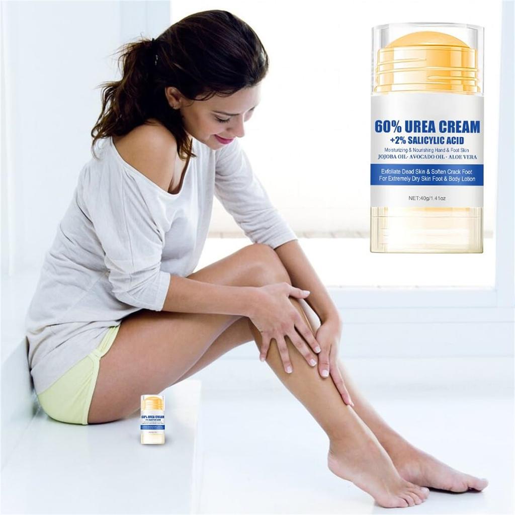 60% Urea Plus 2% Salicylsäure Fußcreme Feuchtigkeitscreme für trockene rissige Füße Knie Ellbogen Hände Hydriert & Nährt Fußpflege