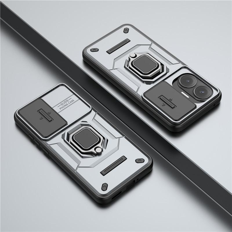 

For Redmi Turbo 4 Pro 5G For Redmi Turbo3 Turbo4 Pro Cover Lens Protection Shockproof Push window Magnetic Holder Bumper серый