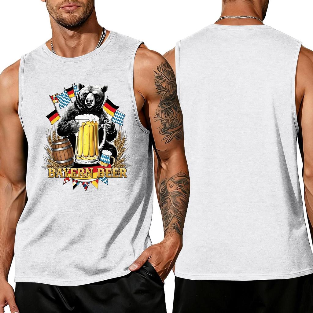 Men's Sleeveless Tank Top Casual Loose Fit Summer Vest Oktoberfest Inspired Graphic Print Comfortable Everyday Wear