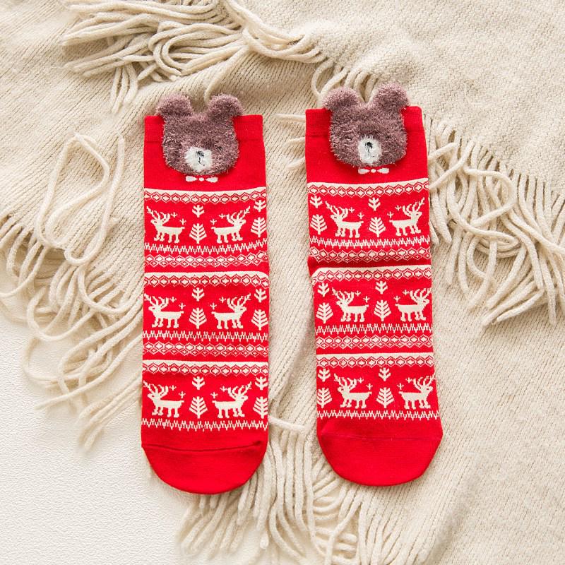 1Pair Cartoon Christmas Socks Ornaments Merry Christmas Decorations For Home Christmas Gifts Xmas Noel Navidad Happy New Year Supplies