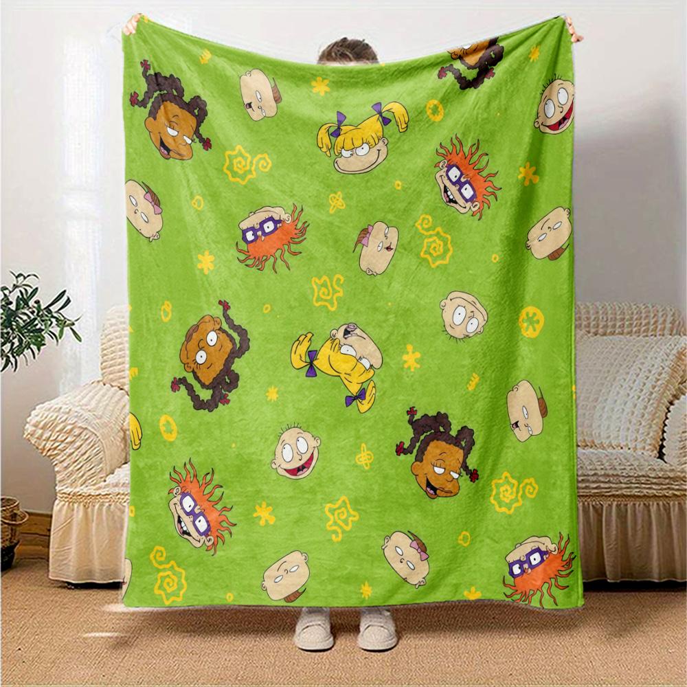Rugrats Flannel Blanket, High quality Comfortable for All Seasons, Home Decor, Warmth and Comfort