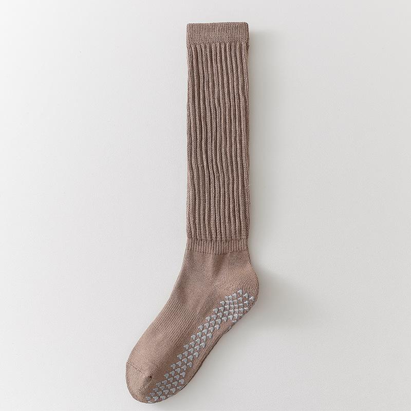 Einfache einfarbige lange Yoga-Socken Professionelle Pilates dicke Sport-Fitness Silikon Anti-Rutsch-Socken für Damen
