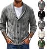 Herren V-Ausschnitt Knopfleiste Strickjacke Pullover Langarm Strickoberteil für Herbst Winter