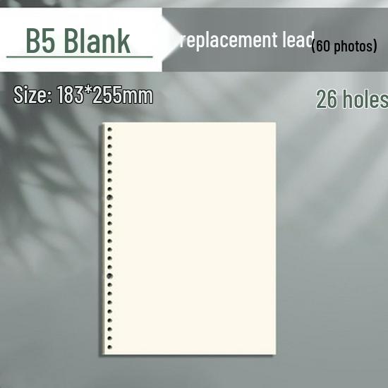 B5/A5 Refillable Loose-Leaf Notebooks - 26/20 Hole Detachable Paper, Horizontal Line & Grid for Postgraduate Entrance Exam Note-Taking.