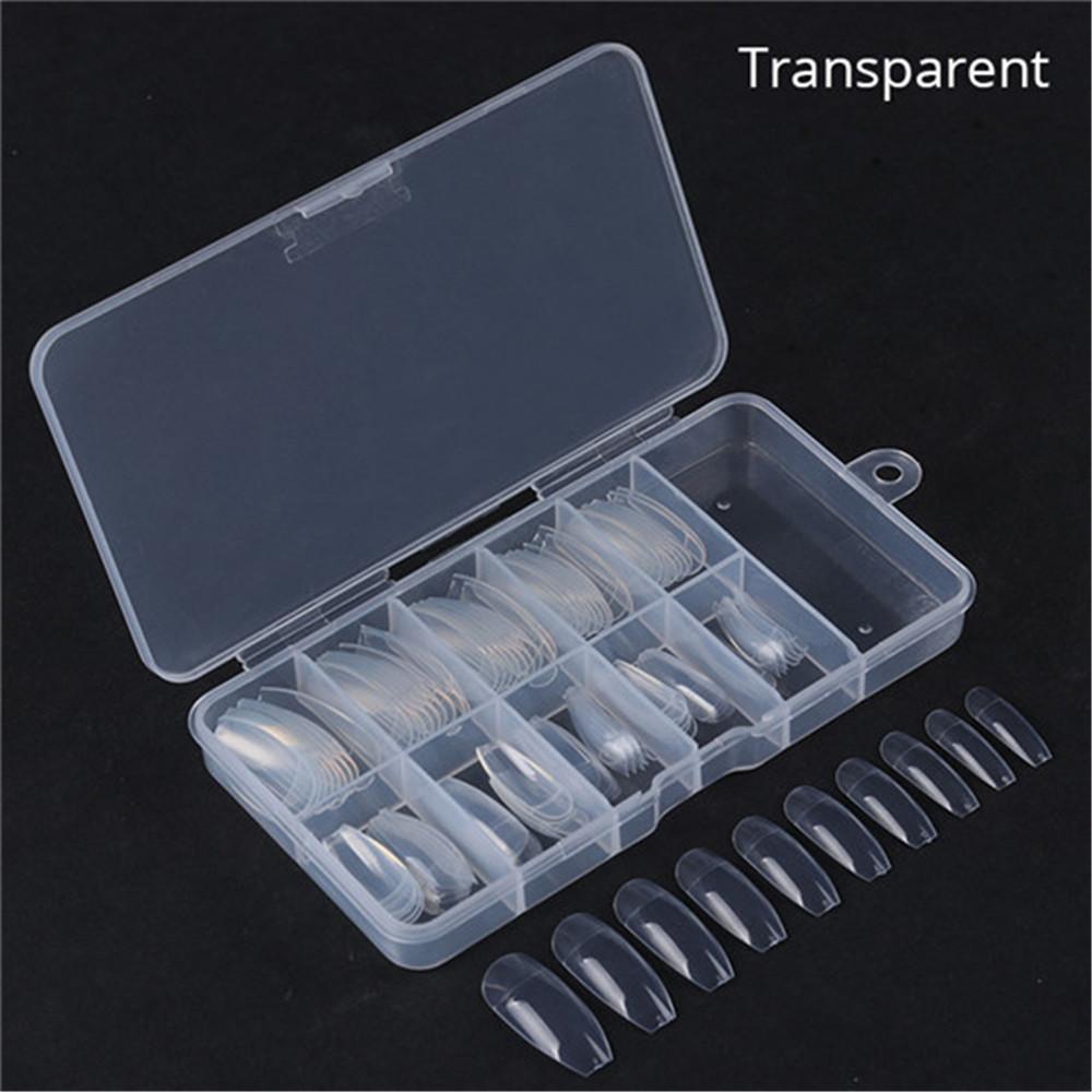 

100 шт. профессиональных накладных ногтей, типсы для практики, гель-лак, искусственный художественный дисплей, прозрачный натуральный, своими руками, салонный накладной ноготь