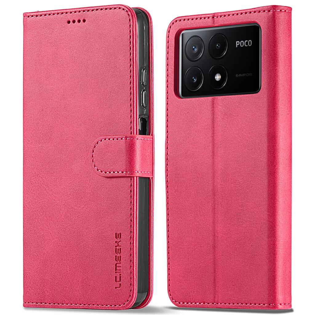 LC.IMEEKE For Xiaomi Poco X6 Pro 5G/Redmi K70E 5G Case Calf Texture Leather Wallet Flip Phone Cover