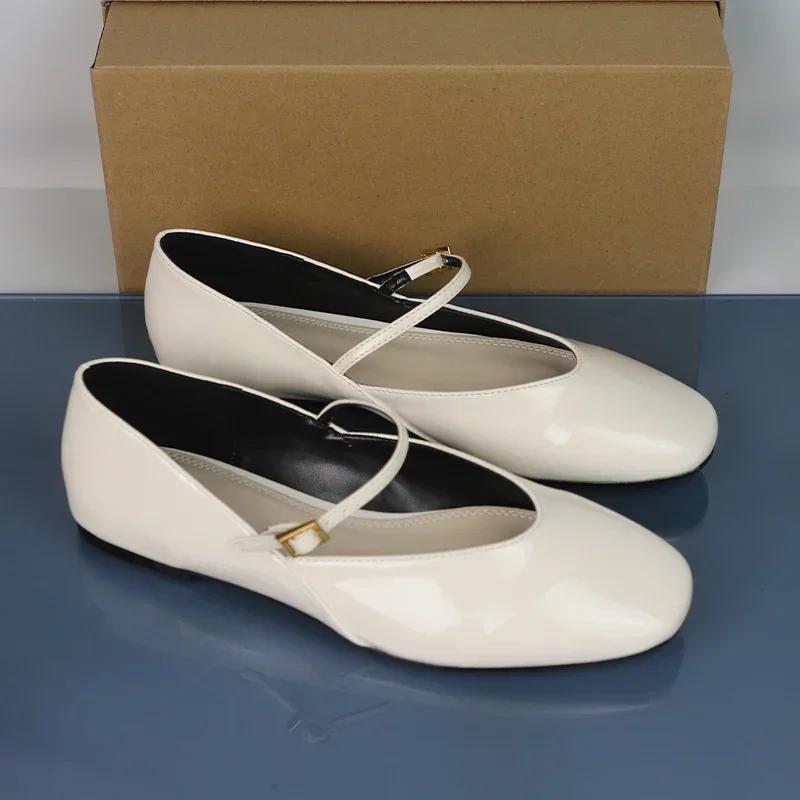 Fashion 2025 Spring Women Mary Jane Shoes Luxury Designer Comfortable Walking Footwear Casual Buckle Strap Ladies Ballet Flats Big Size