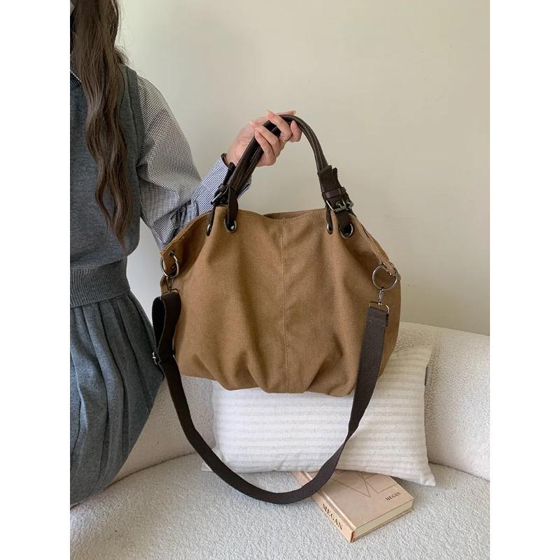 Casual Lage Capacity Canvas Tote Bag For Women 2026 New Fashi Crossbody Bag Simple Commuting Female Shoulder Bag Handbags