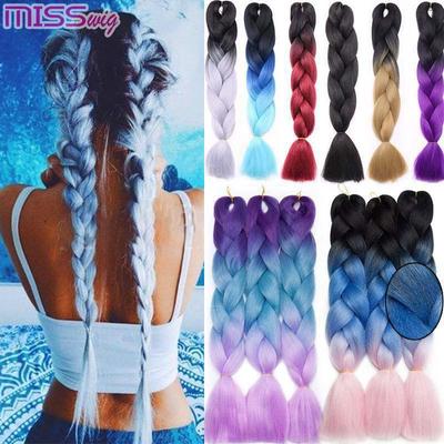 Synthetic Wig Hair Extension 1pc Ombre Braiding Hair 100g Long Jumbo Braid 24" Beautiful Girl