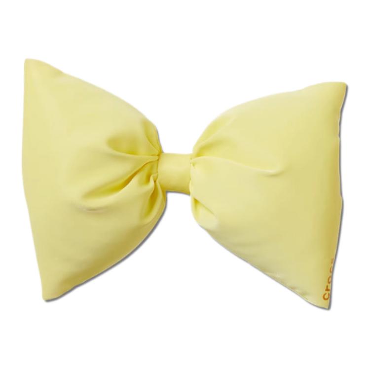 Crocs Puffy Bow Design Synthetic Fiber Shoes Women Footwear Yellow 10014216