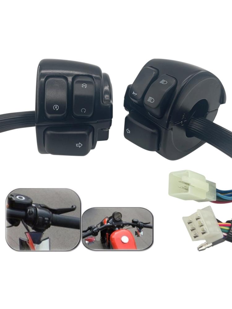 25mm Motorcycle Switches Motorbike Horn Button Electric Fog Lamp Turn Signal Light Start Handlebar Controller Switch 2x