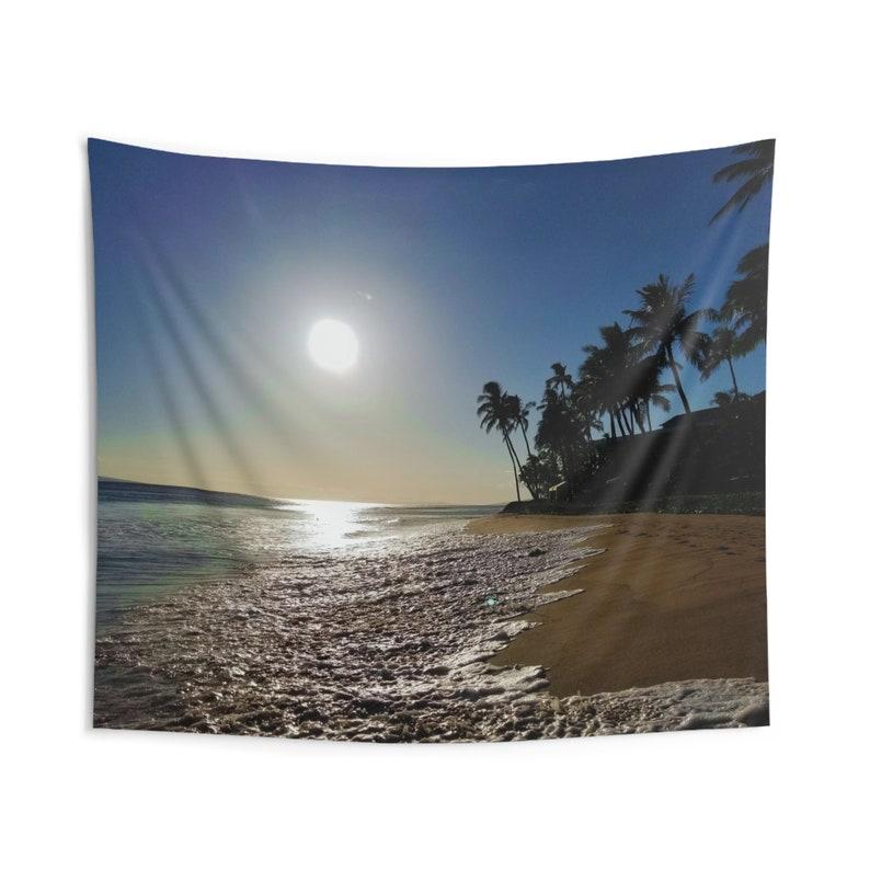 A quiet beach at dusk tapestry 75x100 чёрный