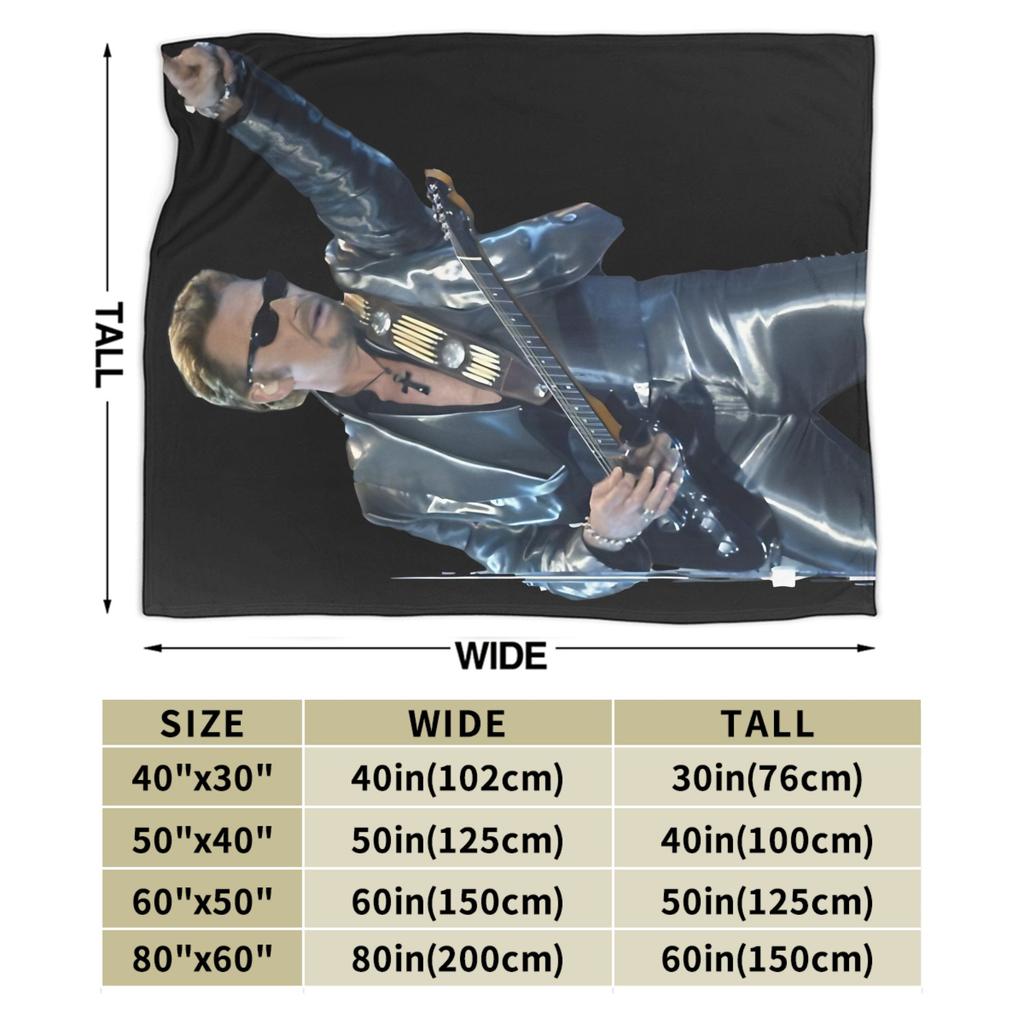 Johnny Hallyday Plüschdecke Mädchen Jungen Flanell Überwurfdecke Für Draußen Warm Weich DIY Qualität Tagesdecke