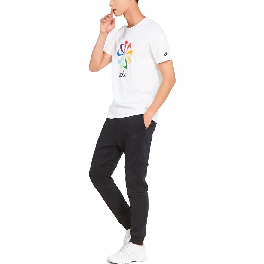 Nike Multicolor Hook Sunflower Round Neck Short Sleeve T-Shirt Men Tops White AQ5197-100