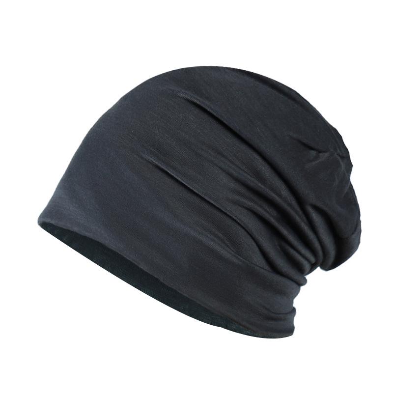 Herren Soild Indien Stretch Kordelzug Mütze Wolle Stricken Haarausfall Kopftuch Wickel