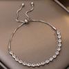 Luxury Adjustable Bracelet Women's Fashion Temperament Geometric Square Rhinestone Bracelet Wristband Party Wedding Zircon