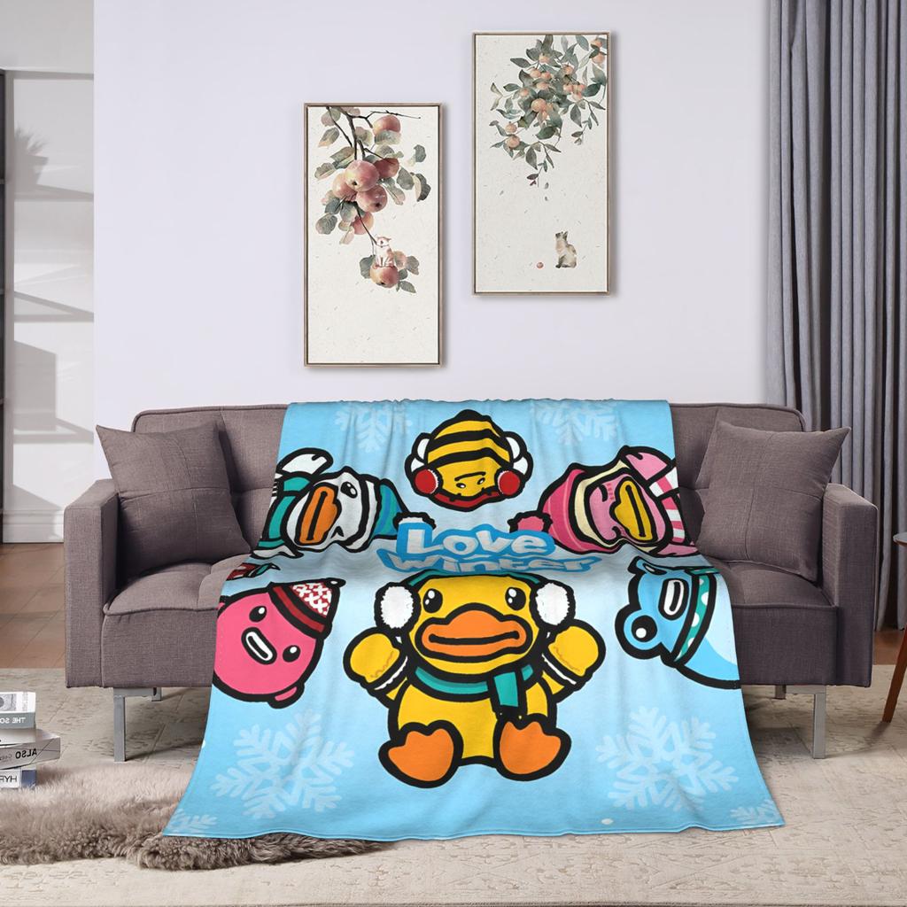 Yellow Duck Winter Soft Warm Blanket  Kids Plush Throw Blanket Fluffy Couch Bed Flannel Bedspread Sofa Bed Cover
