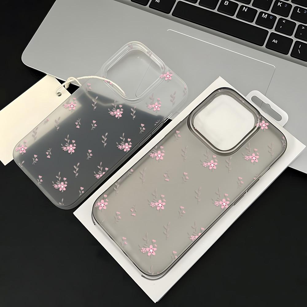 Mobile Phone Cases for iPhone 11 13 15 Pro Max 12 14 Pro Max Case iPhone 16 15 Plus 13 Pro 12 Mini 13 Mini Frosted Texture Painted Cartoon Flowers