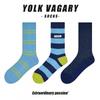 Yolkvagary Retro Striped Mid-Calf Socks Women Cotton Blend Korean Style Casual