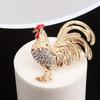 Zodiac Rooster Brooch Pin for Men and Women Chinese Zodiac Year Accessory Metal Animal Badge Lapel Pin