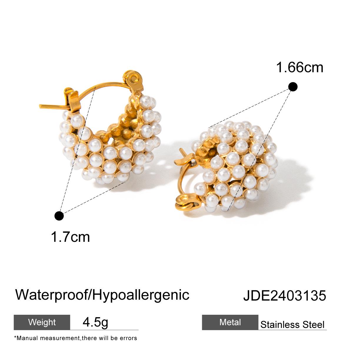 

Серьги из 18-каратного золота со стразами из нержавеющей стали и ракушечным жемчугом — уникальный дизайн класса люкс для женщин