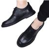 Men'S Shoes Leather Shoes Men'S Trend Soft Sole Round Head Breathable Casual Business Dress Shoes Genuine Leather