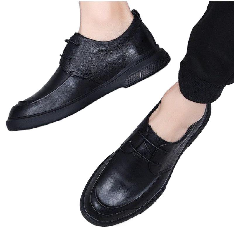 Мужская обувь Кожаная обувь Мужская трендовая мягкая подошва с круглым носком Дышащая — фото 5