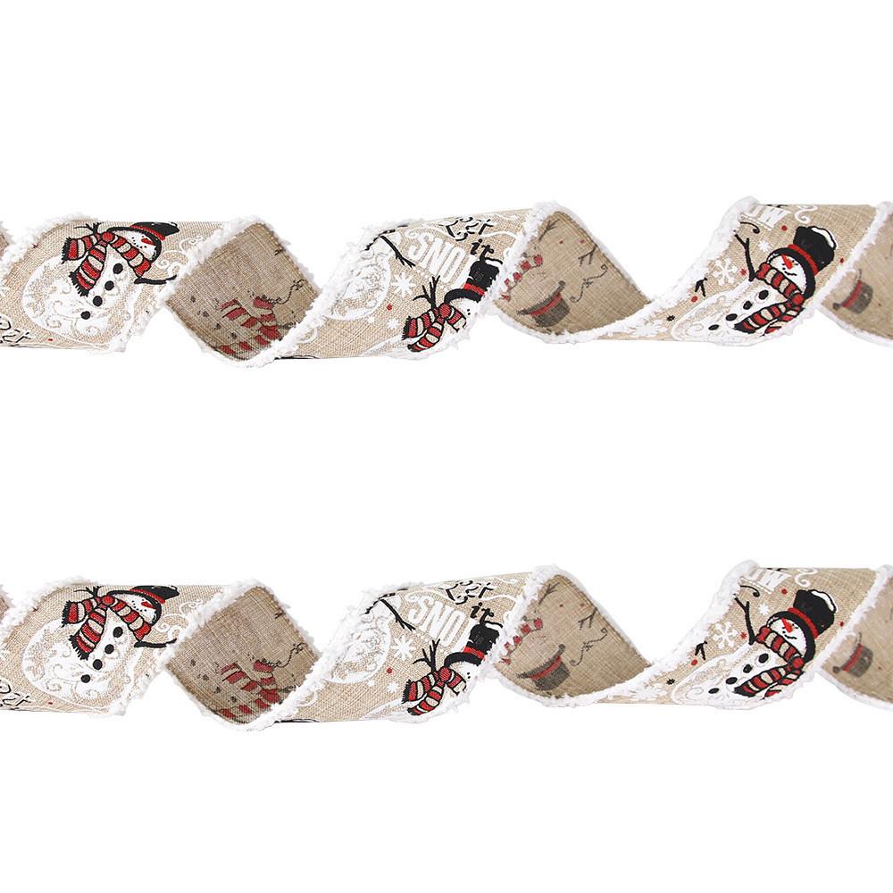6 Delightful Meter Cartoon Christmas Ribbon With Cozy House Design Perfect For Holiday Gift Wrapping