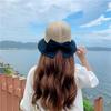 Hat women's summer mesh breathable versatile bucket hat basin hat bow sunshade sunscreen beach sun hat