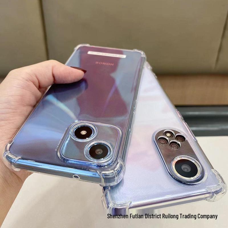 Huawei Honor 70 Transparent Airbag Anti-Fall Silicone Phone Case, Compatible with X40i, P20, 30, and Enjoy 10 Plus.